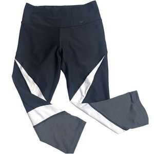Nike Dri Fit Cropped Leggings Waist Band Women Size XS Fitness Running Active
